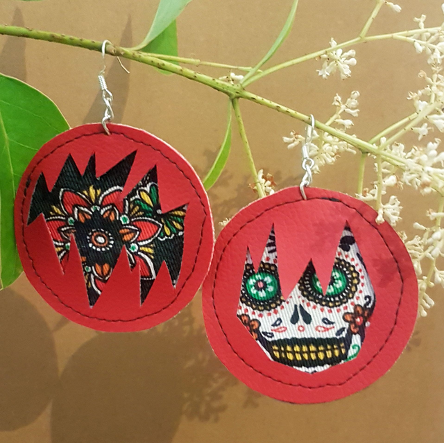 Boucles d'oreilles CRÉOLES PLEINES en tissus up-cyclés | PERSONNALISABLES