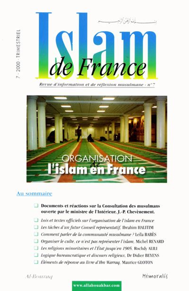 Islam de France organisation de l’islam en France auteur Rochdy Alili édition Al-Bouraq