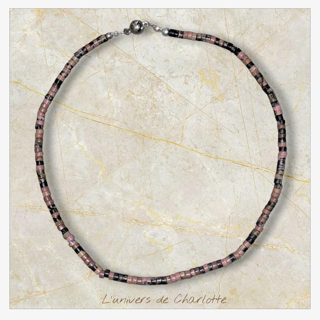 Collier "Rhodonite" heichi CH-7