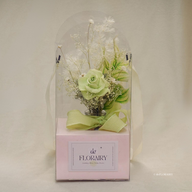Ivory Lime | Preserved Rose in Vase | Next-Day Flower Delivery in Bristol | UK-Wide Delivery
