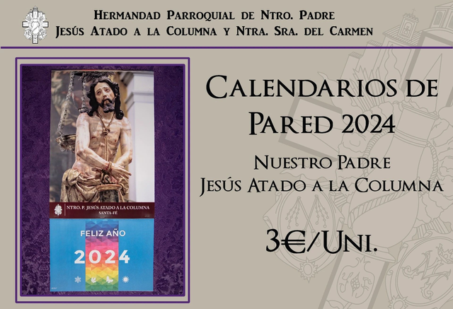 Calendario Jesús Atado a la Columna 2024
