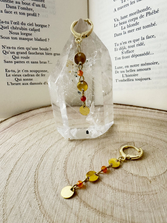 Boucles d'oreilles Feu Sacré - Cornaline