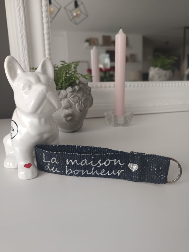 Porte-Clés dragonne "La maison du bonheur" 