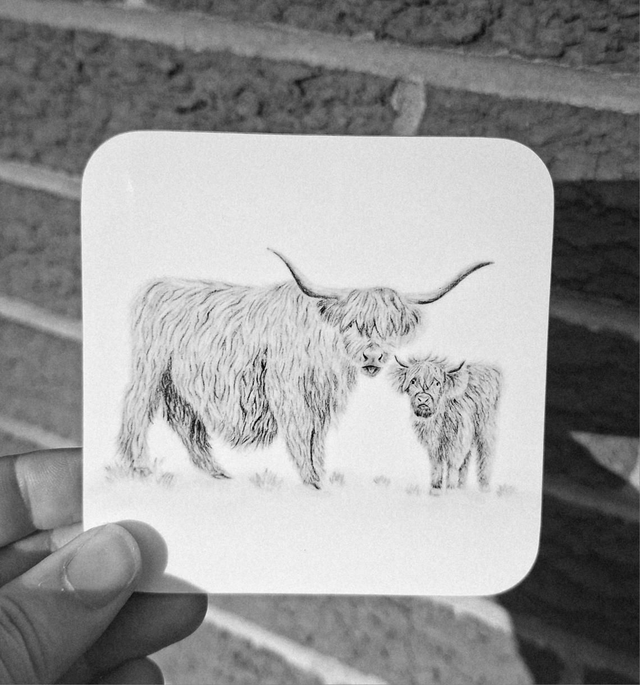 Highland Cow Coaster 