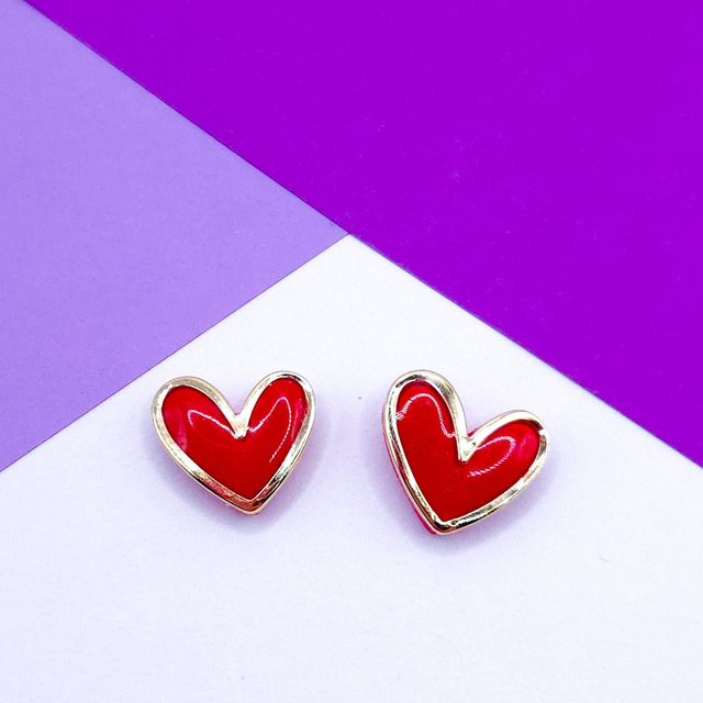 Red Heart Studs