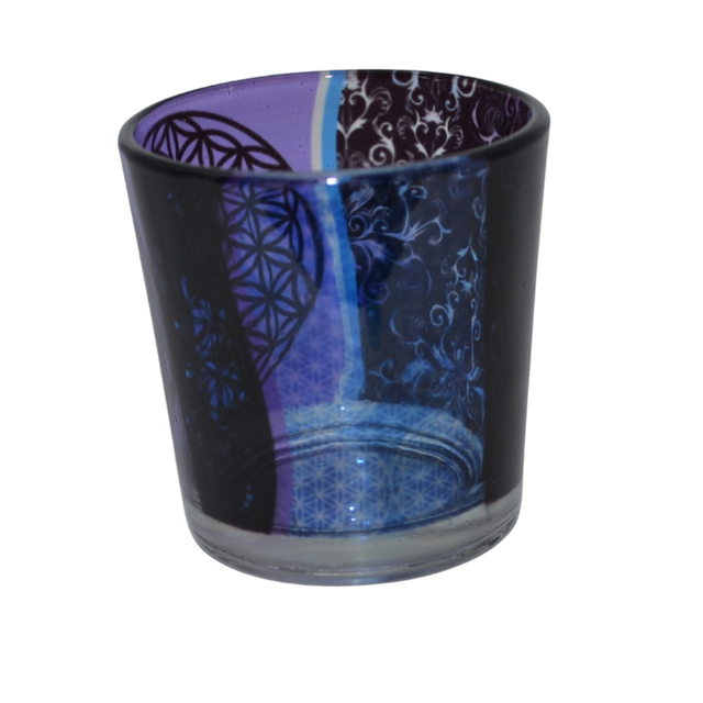 Bougeoir en verre - Fleur de Vie