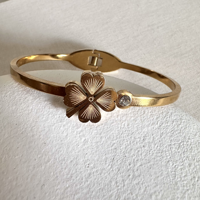 Bracelet jonc trèfle 🍀 