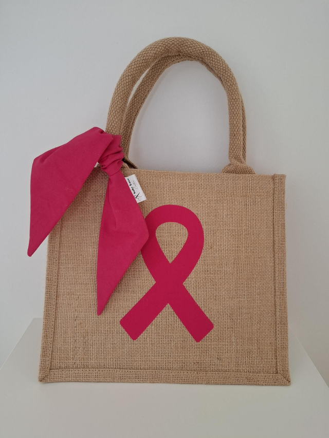 Sac en toile de jute octobre rose