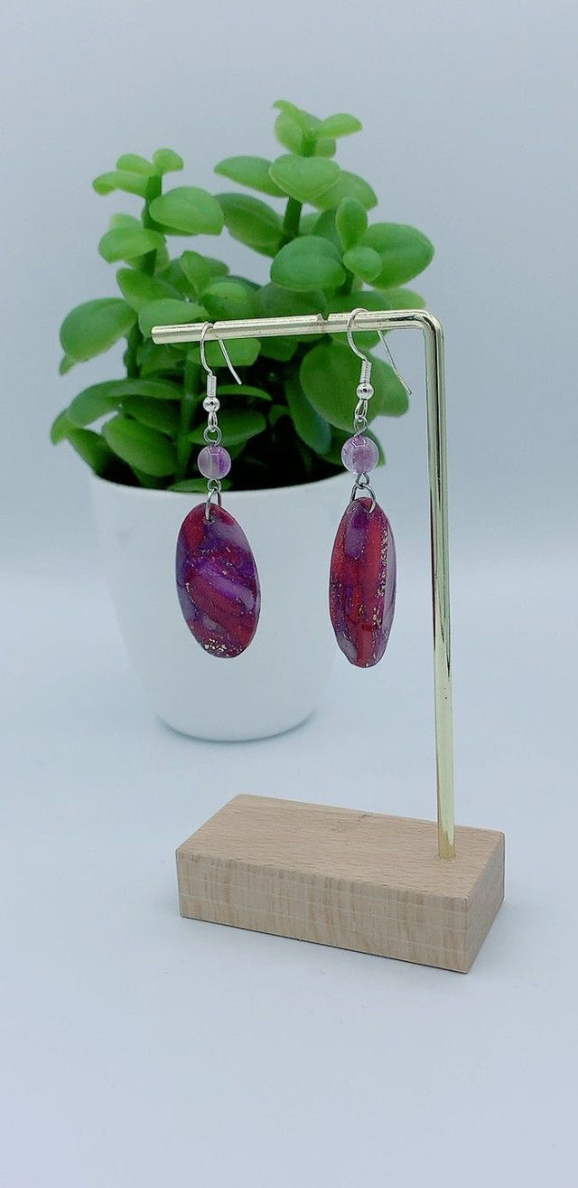 Boucles d'Oreilles "Ovale Rosée"