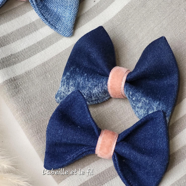 Pinces à cheveux Velours Saumon