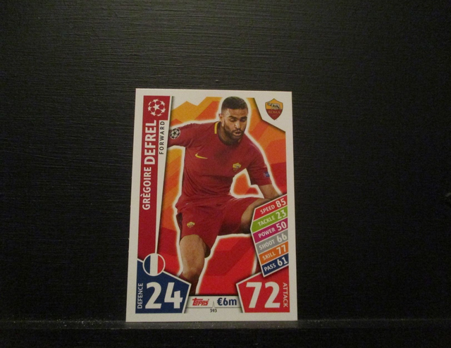 Gregoire Defrel - UEFA Champions League Match Attax 2017/18 Original Trading Card #393