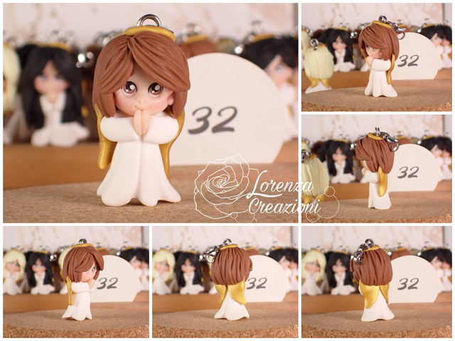 Angioletto custode tascabile n. 32
Portachiavi o charm, artigianale, pezzo unico. Modellato a mano argilla polimerica, made in Italy.