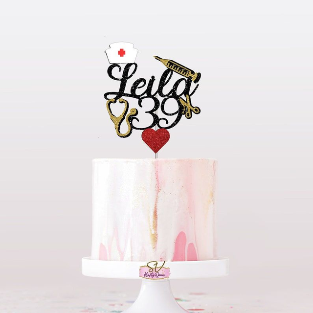 Cake topper personnalisé thème infirmière 