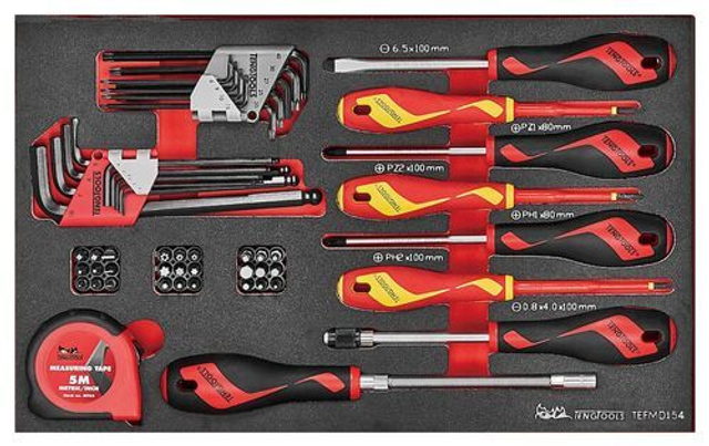 Screwdriver &amp; Hex/TX Key Set 2 FOAM3 54 Pieces TEFMDI54