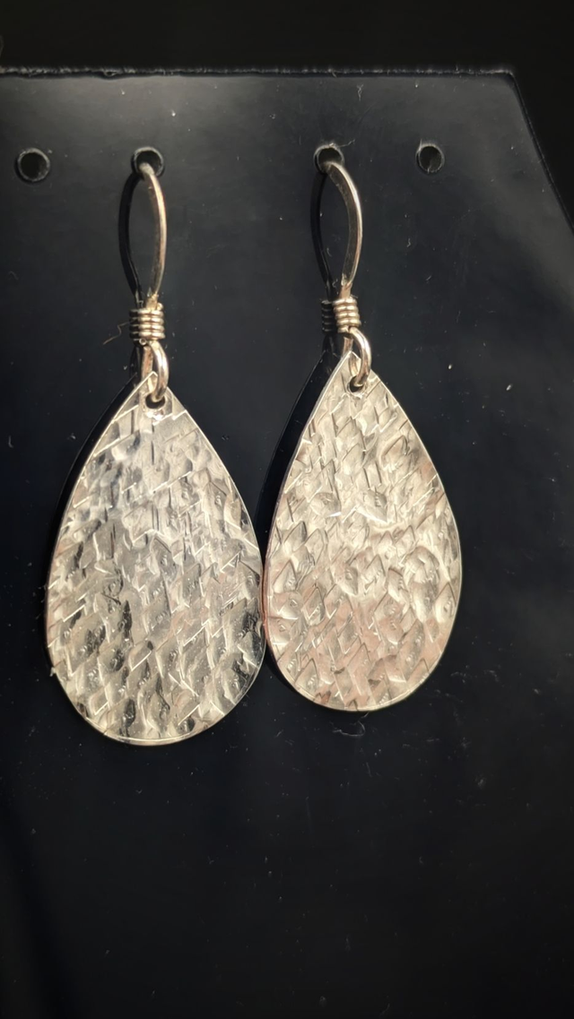 Boucles d'oreilles Argent Martelé Goutte