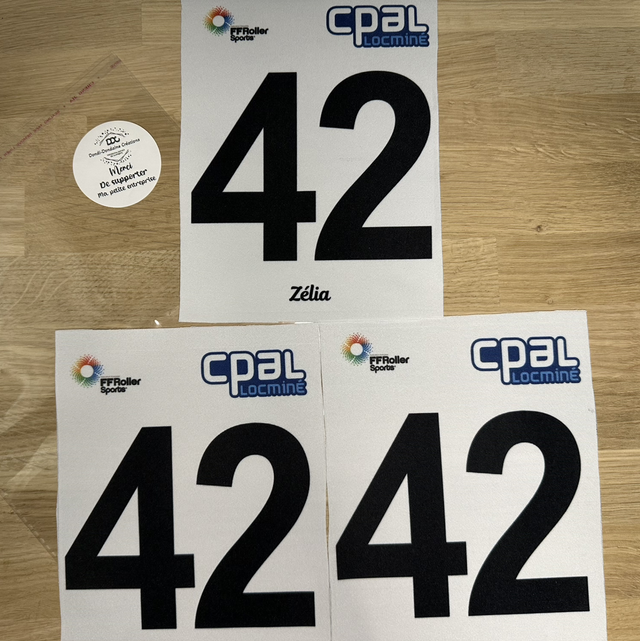 Lot de 3 dossards pour compétition