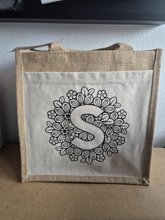 Cabas &quot;S florale&quot;