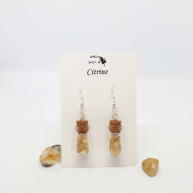Boucles d'oreilles Citrine "fioles"