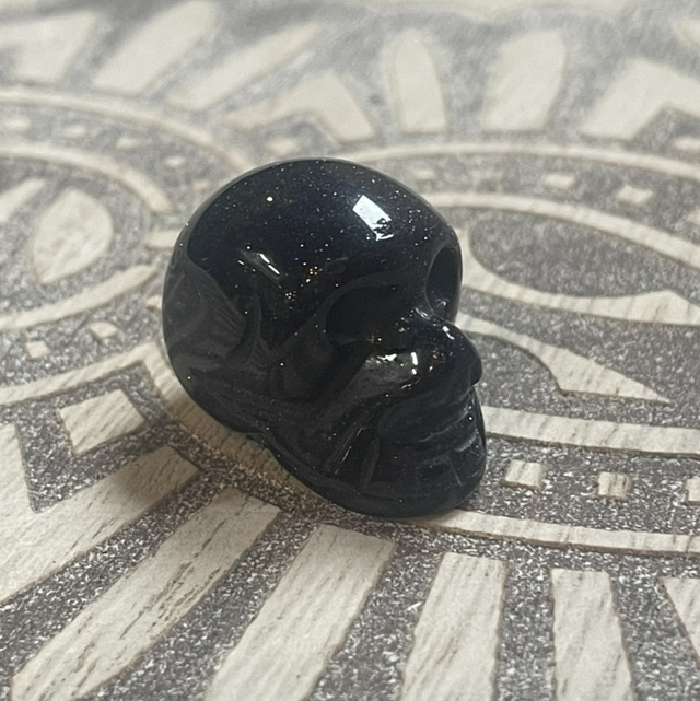 Mini Skull - Blue Goldstone 