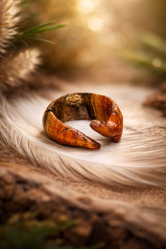 Ring: Aeris - handgefertigter Federring aus Pistazienholz 22mm