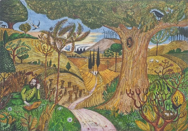 Man on a Laptop (After Samuel Palmer)