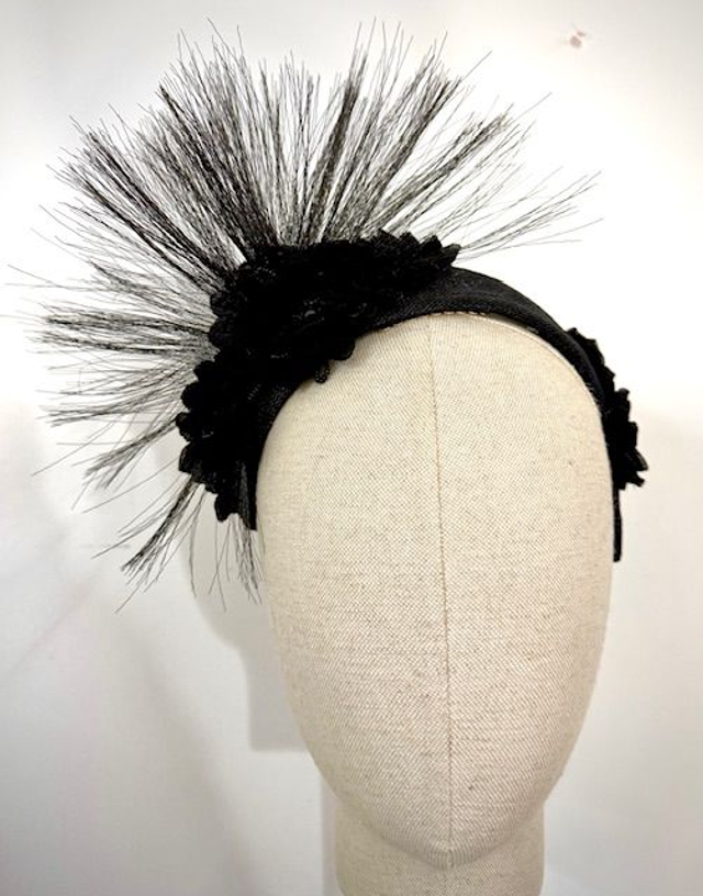 Black crin/flower headpiece