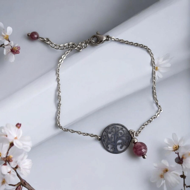 Bracelet Lépidolite - Apaisement ,Sérénité