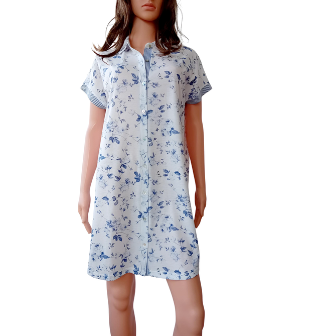 Chemise de nuit boutonnée, légèreté & élégance d'été