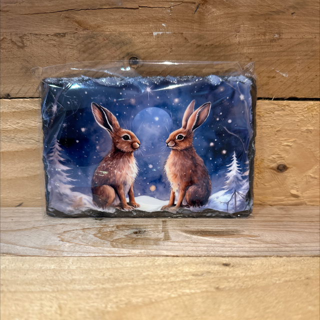 Slate Rabbits Coaster 