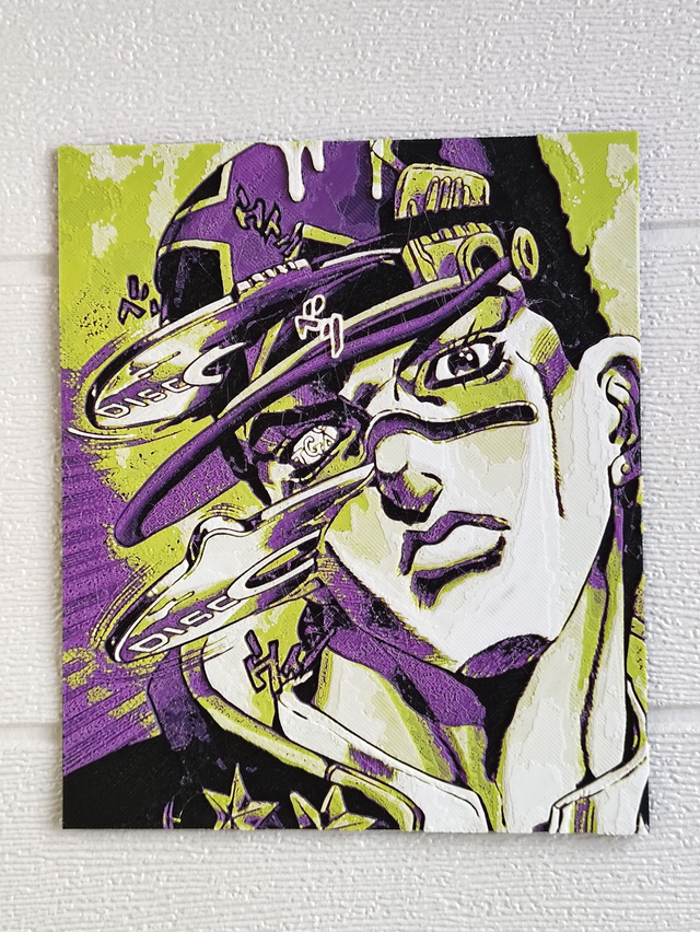 Litofanía de JoJo&#039;s Bizarre Adventure - Escena del Disco de Jotaro