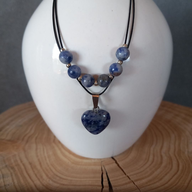 Collier double en Sodalite