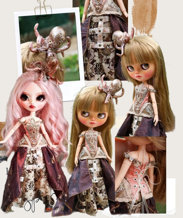 Ocean Queen outfit for Blythe and Pullip dolls 