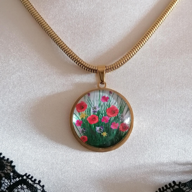 Collier Coquelicots