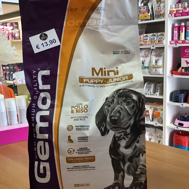 GEMON MINI PUPPY JUNIOR POLLO E RISO DOG 3 KG 