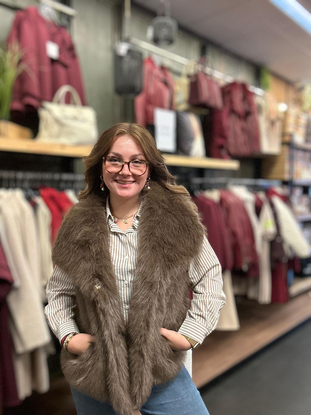 Bodywarmer bont choco