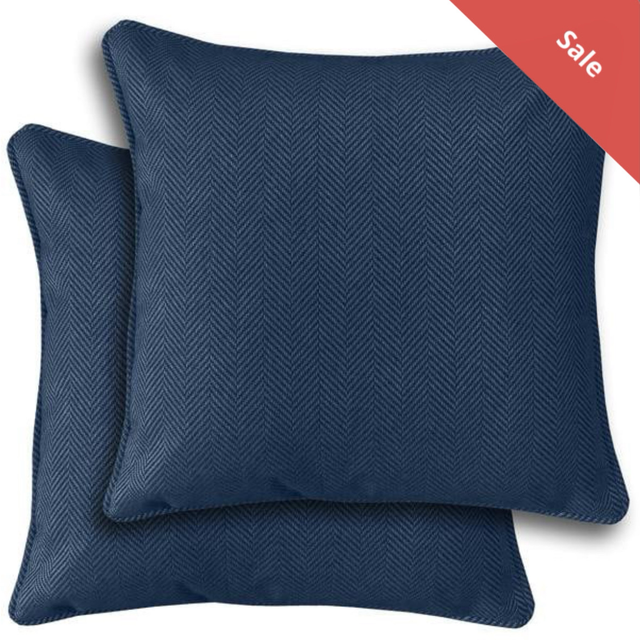 Enhanced Living Pair of Chester Navy Cushion Covers - Cases Only
