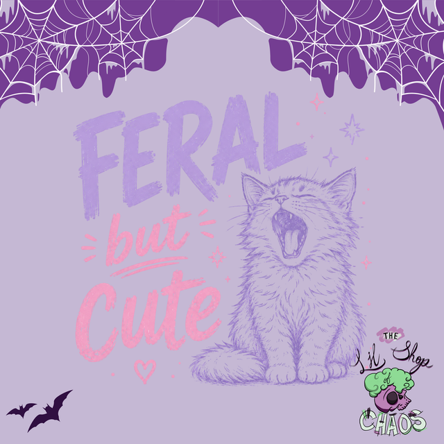 Feral But Cute | Keyring, Pin or Phone Grip | 243