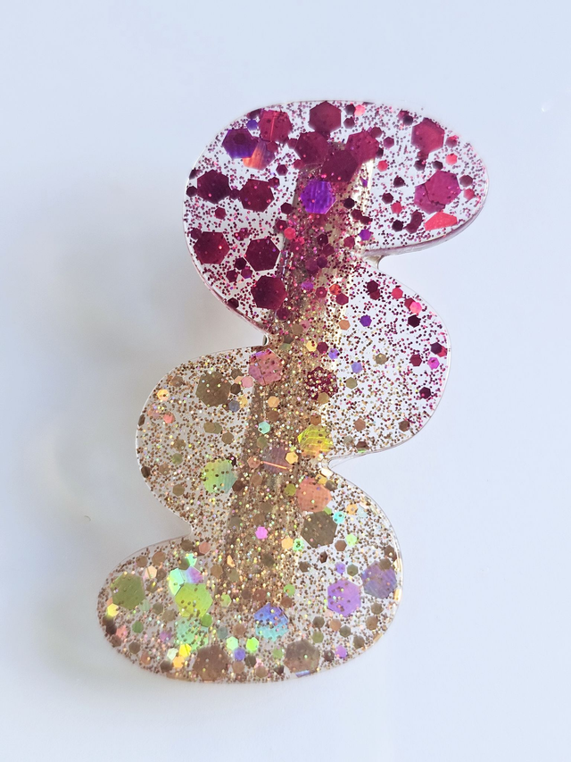 BARRETTE FUSCHIA ET DORÉ 