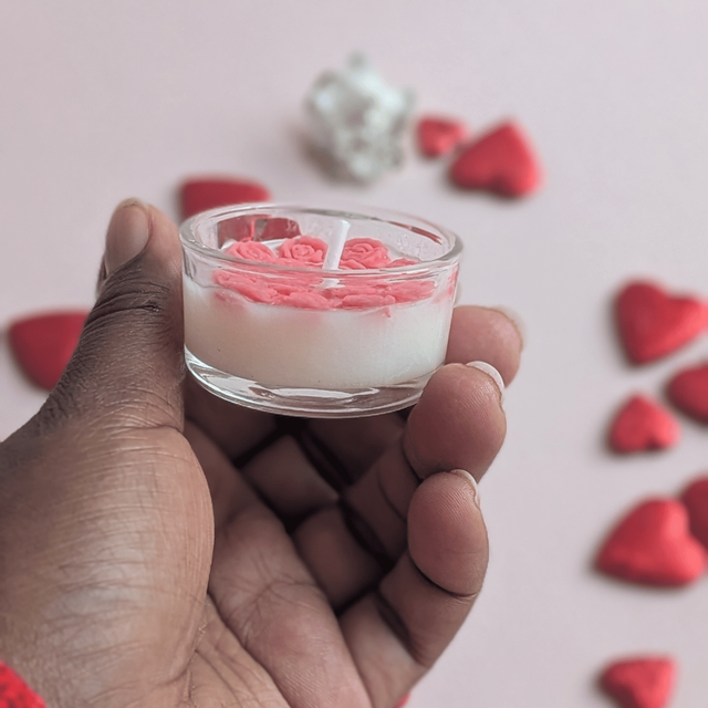 🕯️ Bougie chauffe-plat rose 16g – Linge Frais