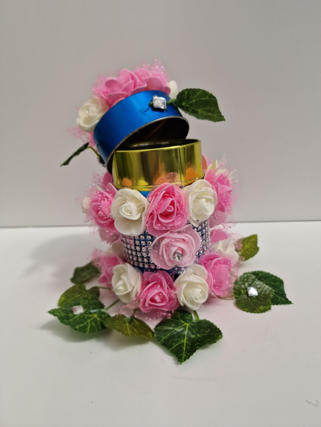 Boite A Bijoux Boite Décorative Avec Fleurs Roses Et Blanches