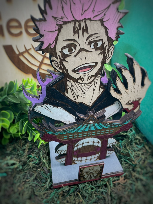 Figurine Jujutsu Kaisen, Sukuna en bois.