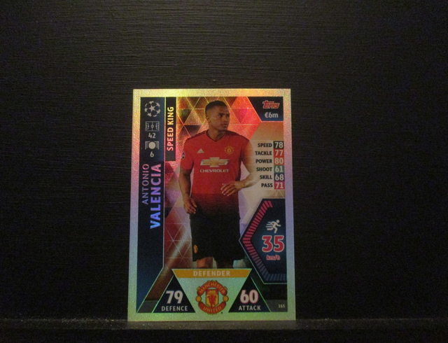 Antonio Valencia - UEFA Champions League Match Attax 2018/19 Original Trading Card #165
