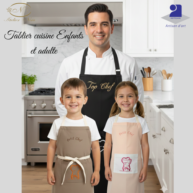 Tablier Cuisine enfant, adulte artisanal