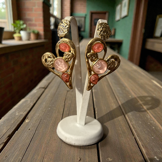 Orecchini cuore e pietre 26CC-27