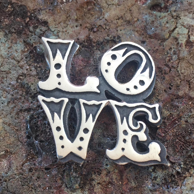 LOVE pendant handmade in Sterling silver famous LOVE Statue "love"