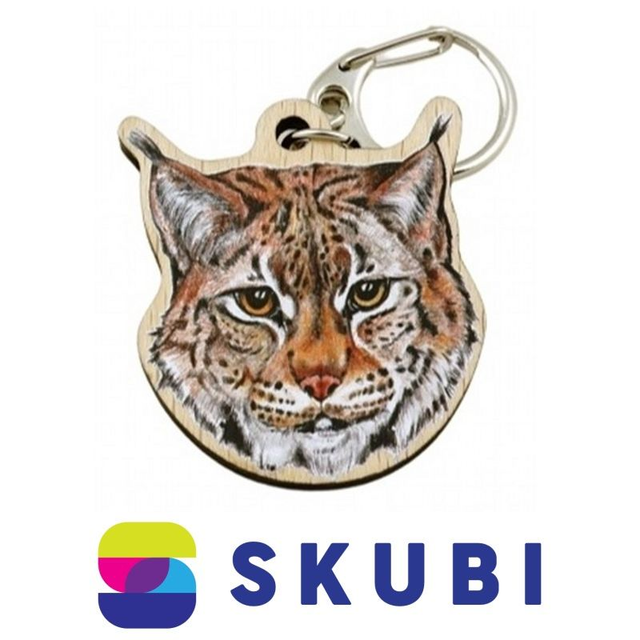 Přívěsek dřevěný - na klíče - Rys