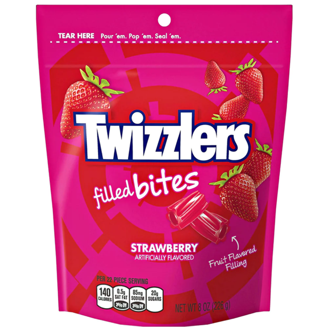Twizzlers Strawberry Filled Bites Peg Bag (226g)