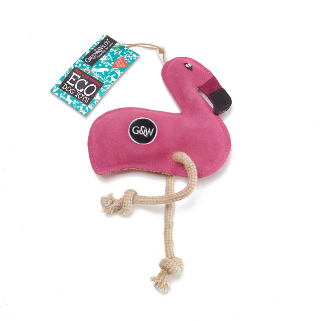 Green and Wilds Floyd the Flamingo Eco Dog Toy