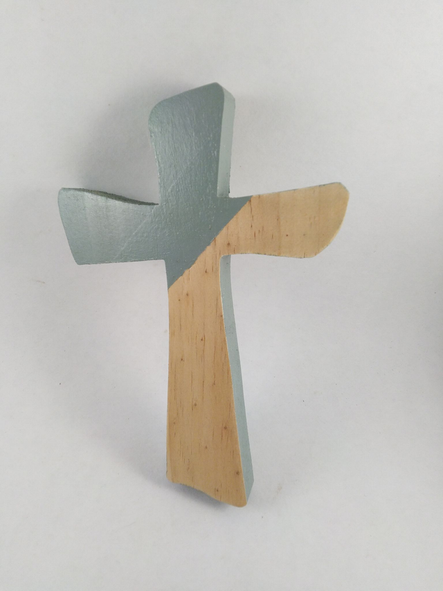 Croix en bois massif Bi-colore 