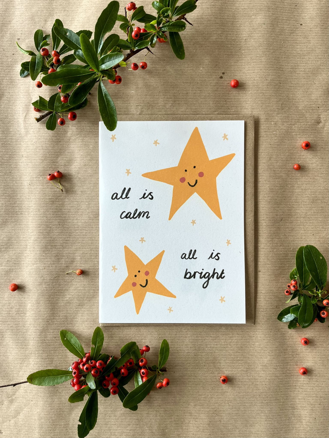 "All Is Calm" Stars Card